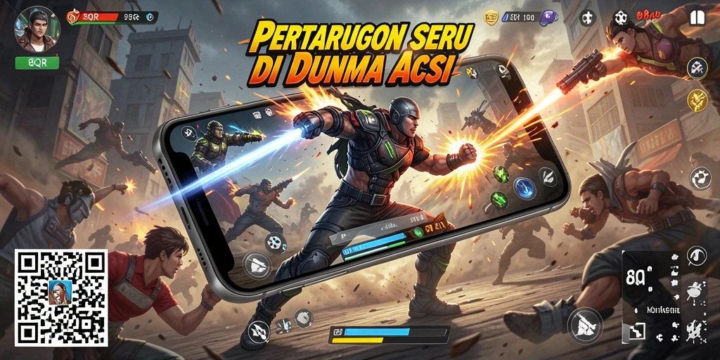 Screenshot gameplay 8QR menampilkan pertempuran seru dengan efek visual yang mengagumkan.