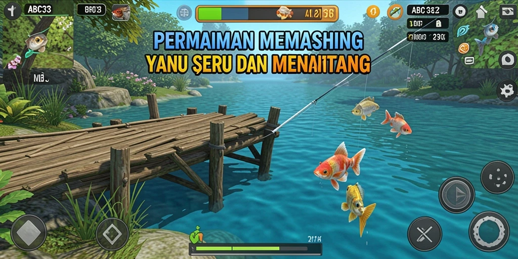 Tampilan gameplay yang menarik saat memancing di ABC33.