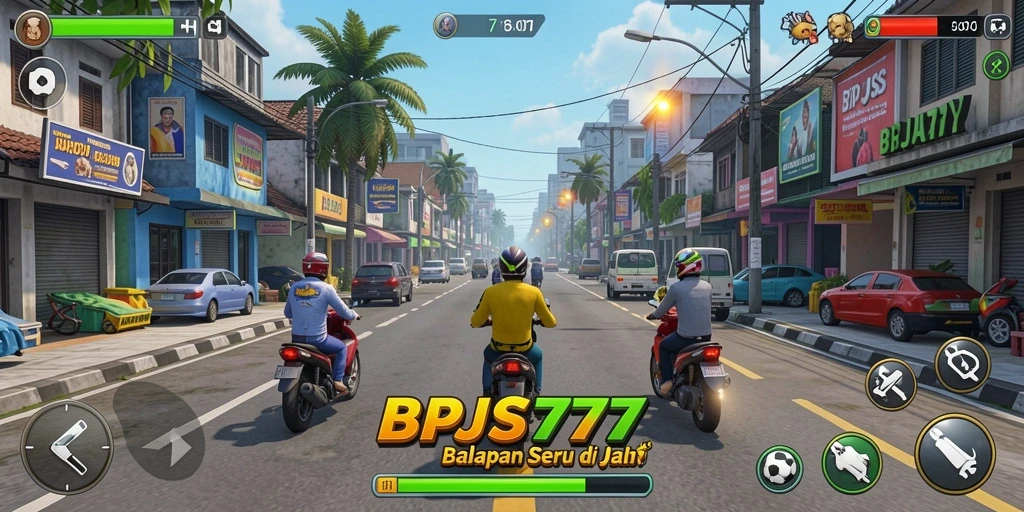 Gameplay balapan seru dengan kendaraan dan trek yang menantang.