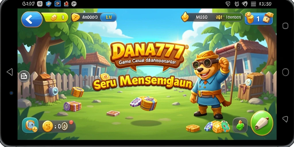 Tampilan gameplay DANA777 yang ceria dan menghibur.