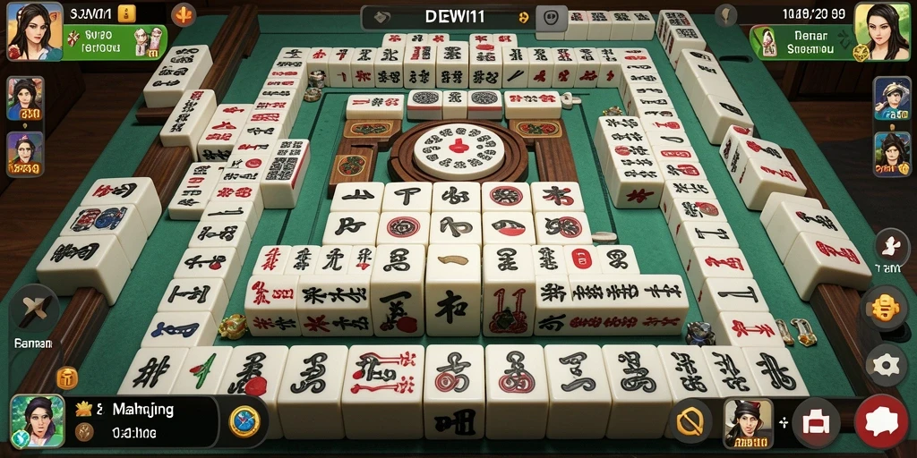 Tampilan gameplay DEWI11 yang menarik dan seru dalam bermain Mahjong.