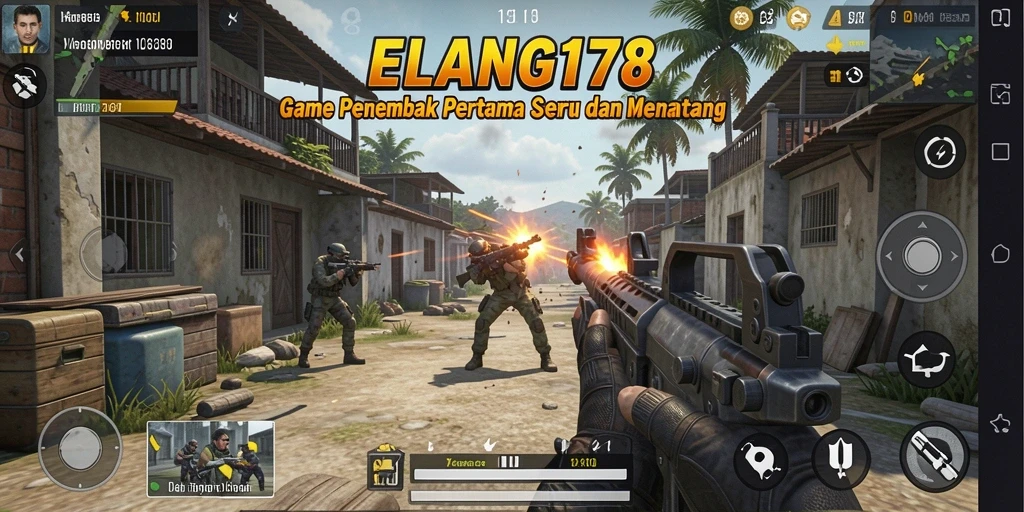 Tampilan menegangkan dari gameplay ELANG178 dalam mode FPS.