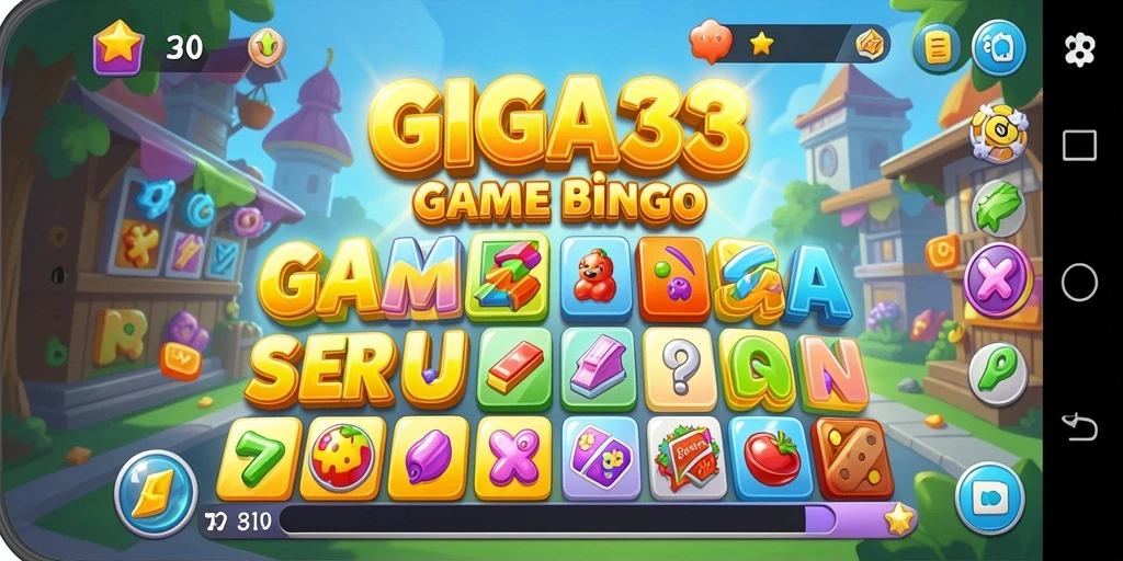 Tampilan gameplay seru dalam GIGA33, lengkap dengan kartu Bingo yang menarik.