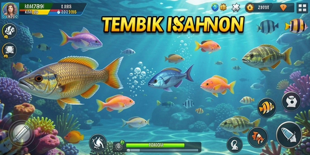 Tampilan permainan Tembak Ikan yang menakjubkan dan menggugah selera.