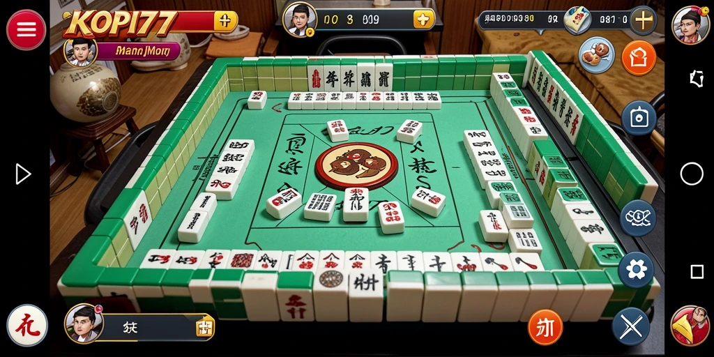 Screenshot KOPI77 menampilkan permainan Mahjong yang menarik dan interaktif.
