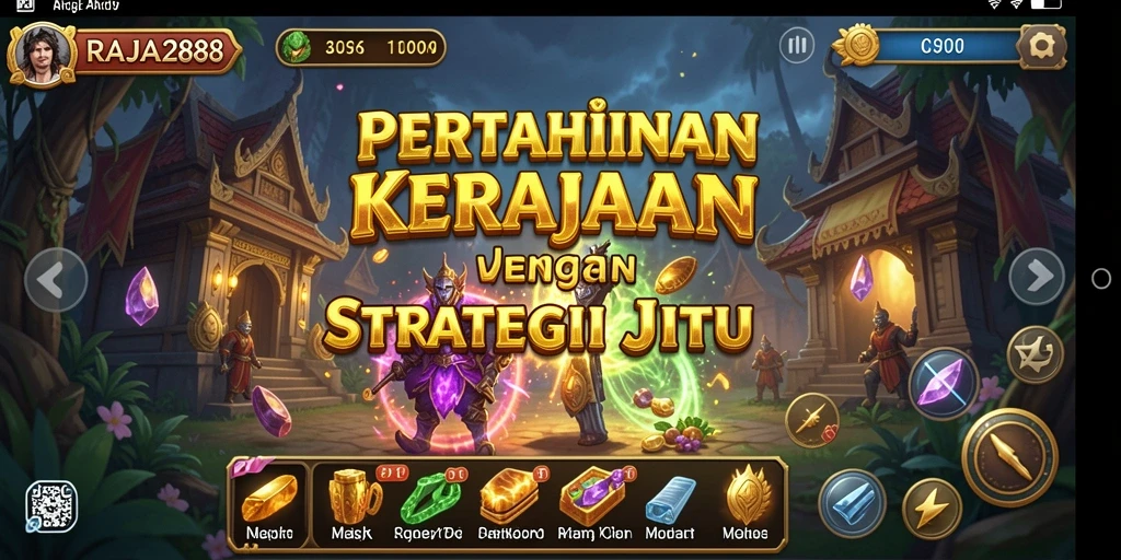 Screenshot gameplay RAJA288 menampilkan aksi seru dalam pertahanan menara.