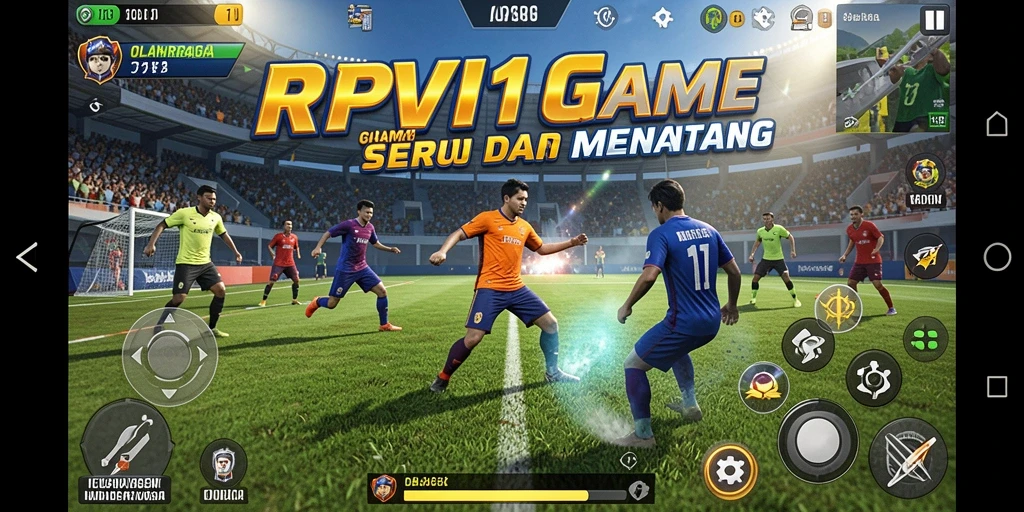 Tangkapan layar permainan RPVIP1 menampilkan aksi olahraga yang dinamis.