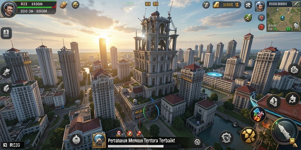 Tangkapan layar utama gameplay Tower Defense yang seru di RR33.