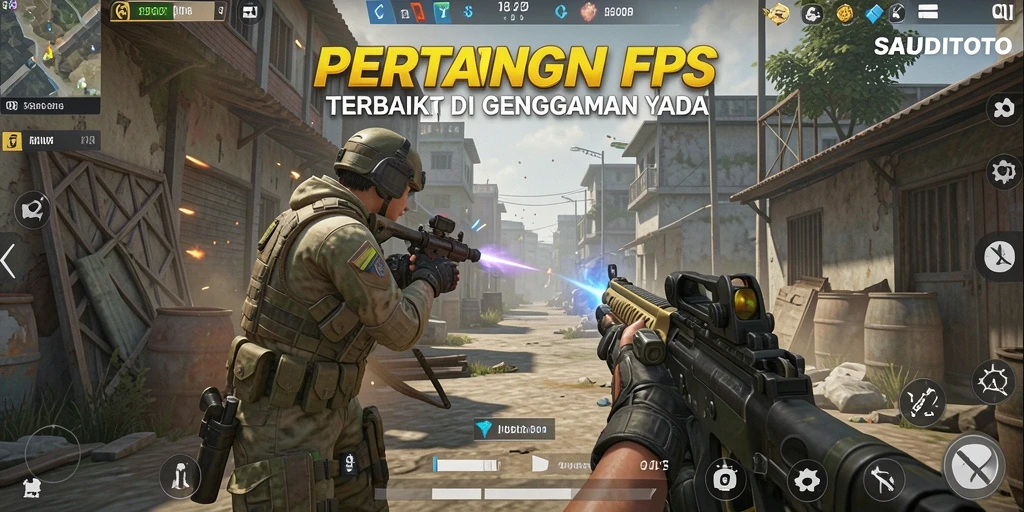 Gameplay intens dalam SAUDITOTO menampilkan aksi penembakan yang seru.