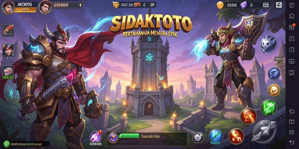 Tampilan gameplay menara pertahanan yang menegangkan dan strategis.