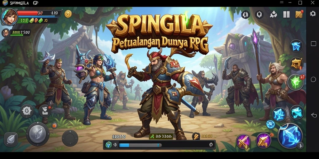 Tampilan gameplay SPINGILA dengan aksi seru dalam pertempuran RPG.
