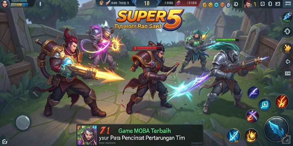 Tampilan gameplay SUPER5 yang seru dan penuh aksi.