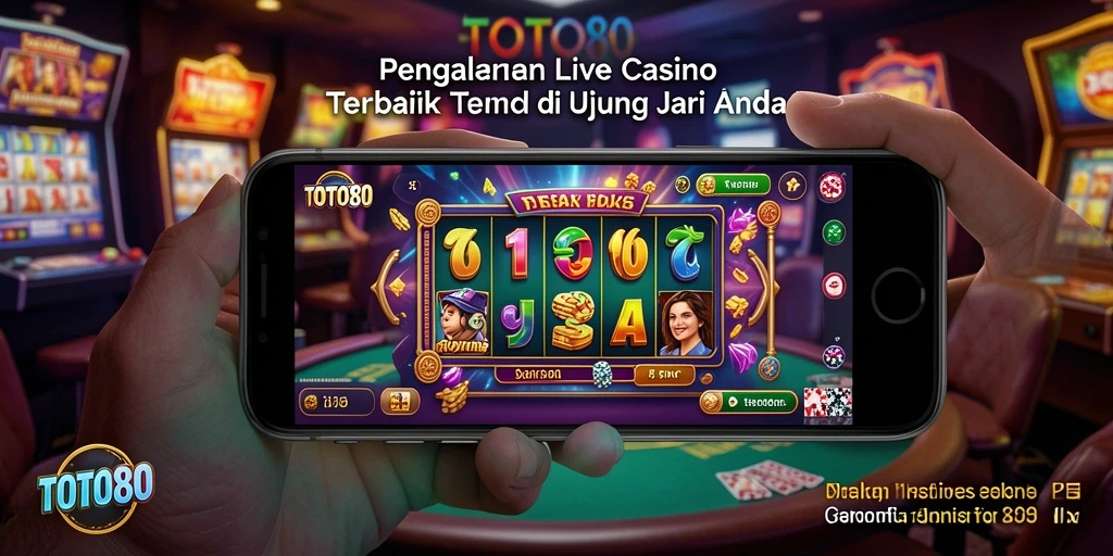 Screenshot gameplay TOTO80 yang menampilkan dealer langsung dan suasana kasino.